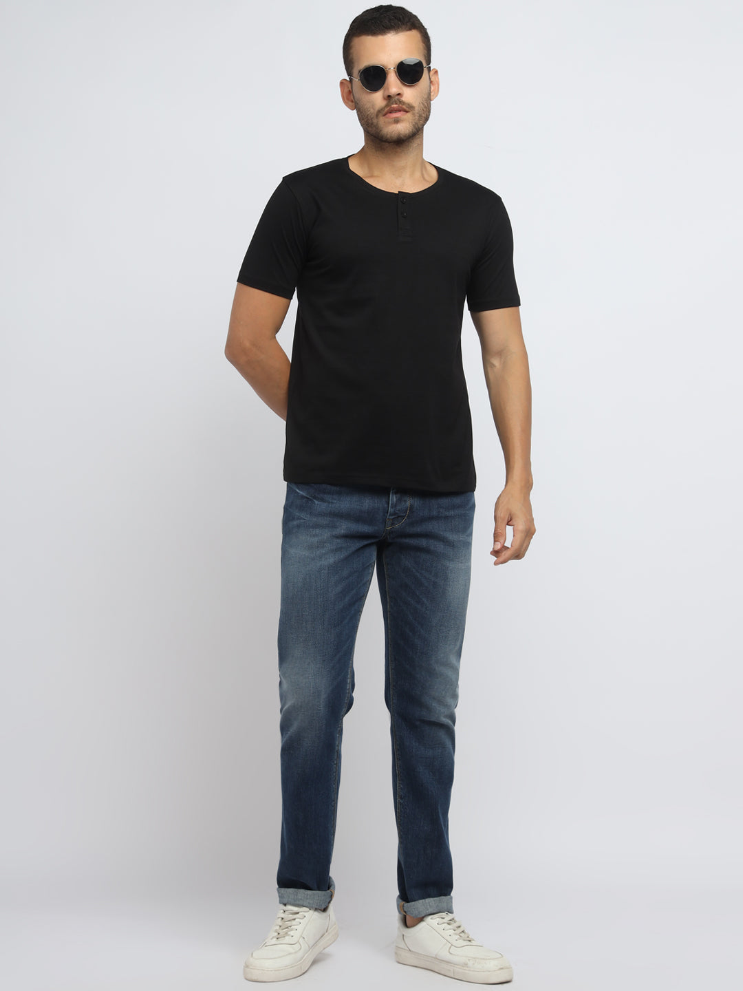 Ap'pulse Men's Short Sleeve Henley Tshirt