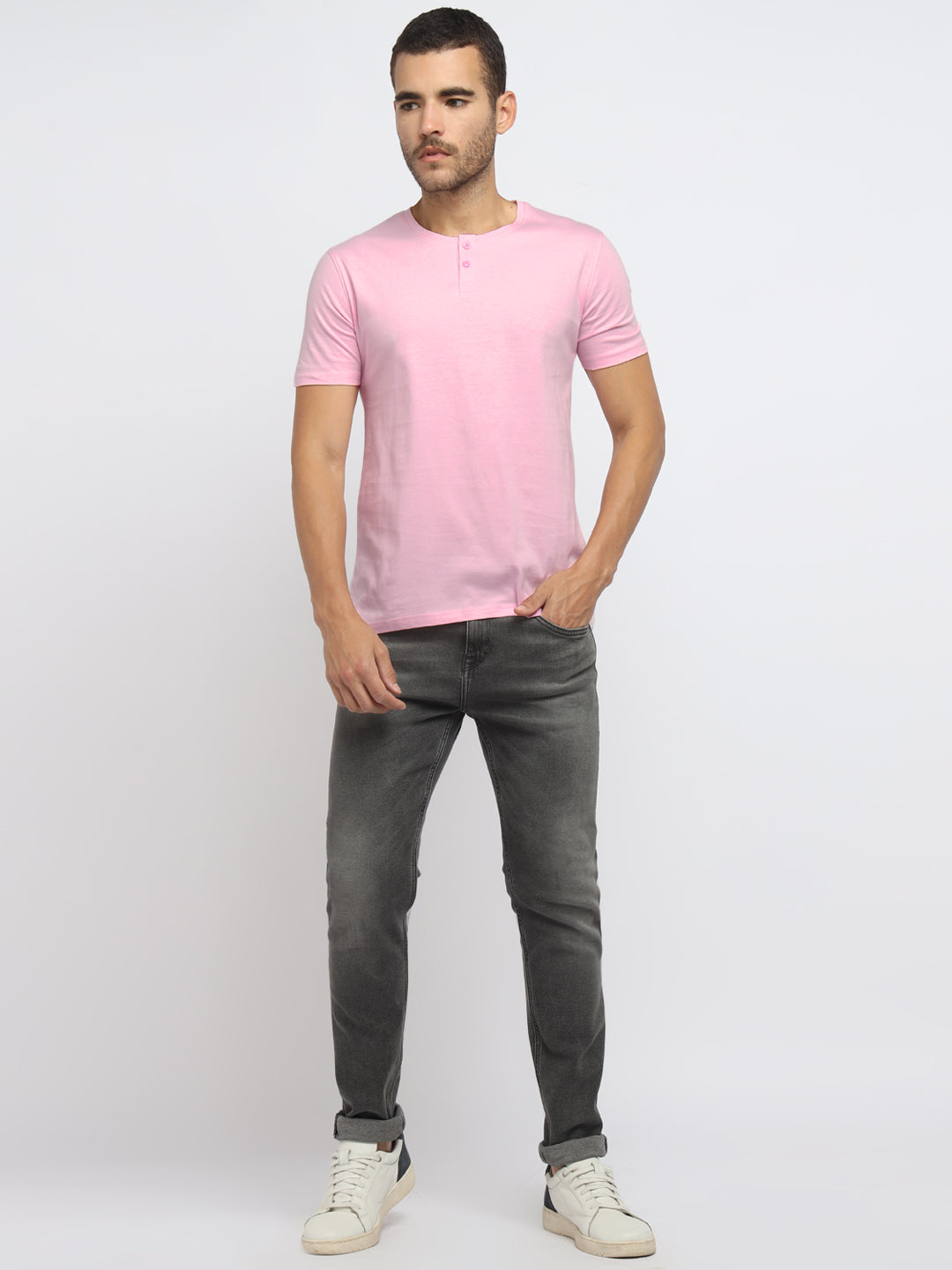 Ap'pulse Men's Short Sleeve Henley Tshirt