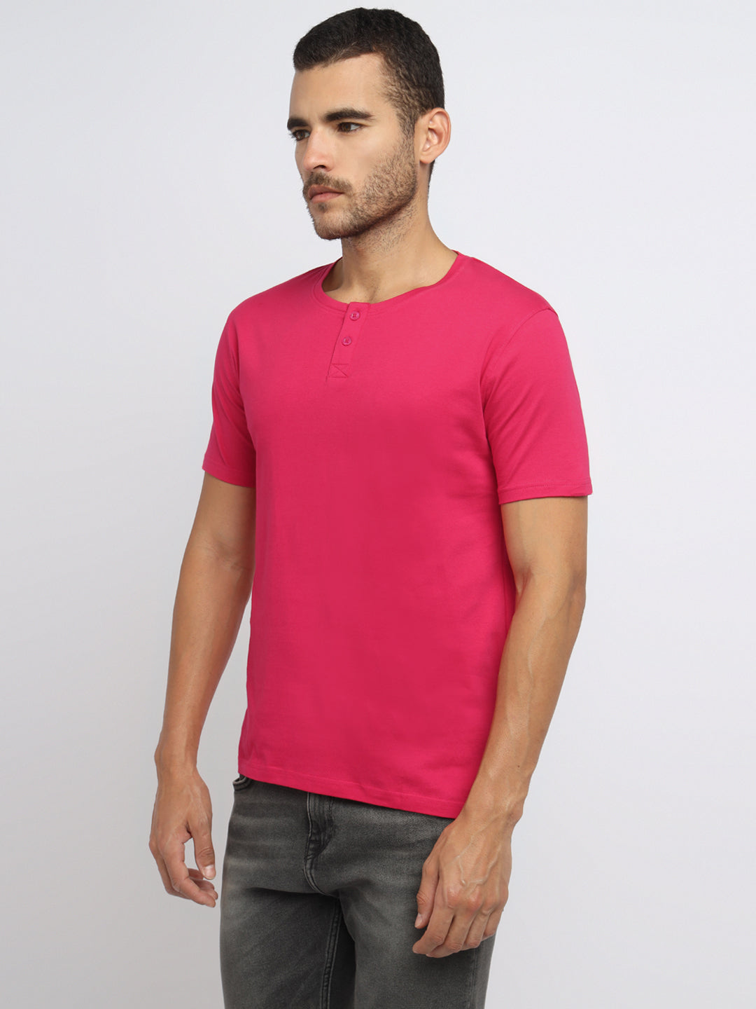 Ap'pulse Men's Short Sleeve Henley Tshirt