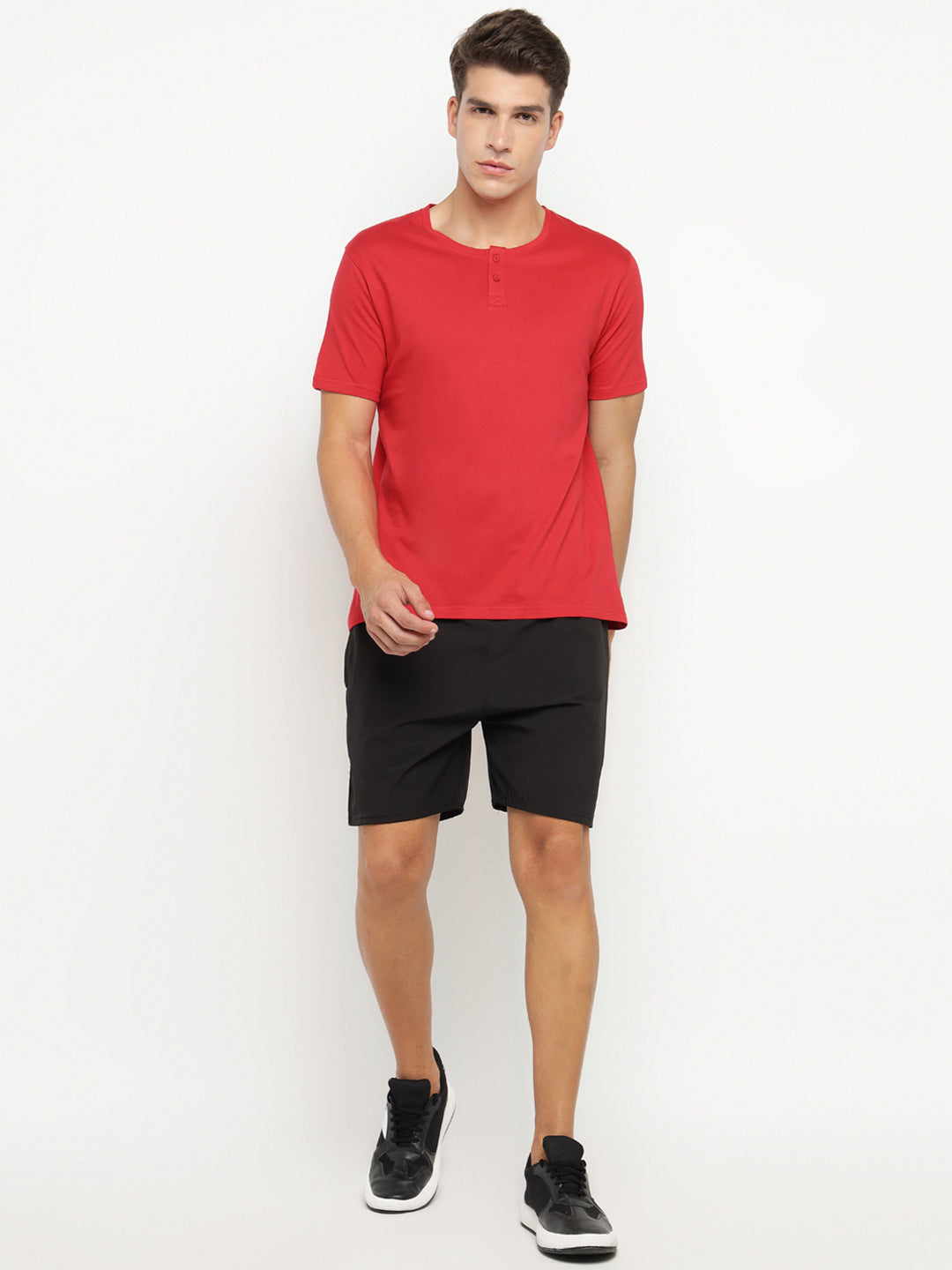 Ap'pulse Men's Short Sleeve Henley Tshirt