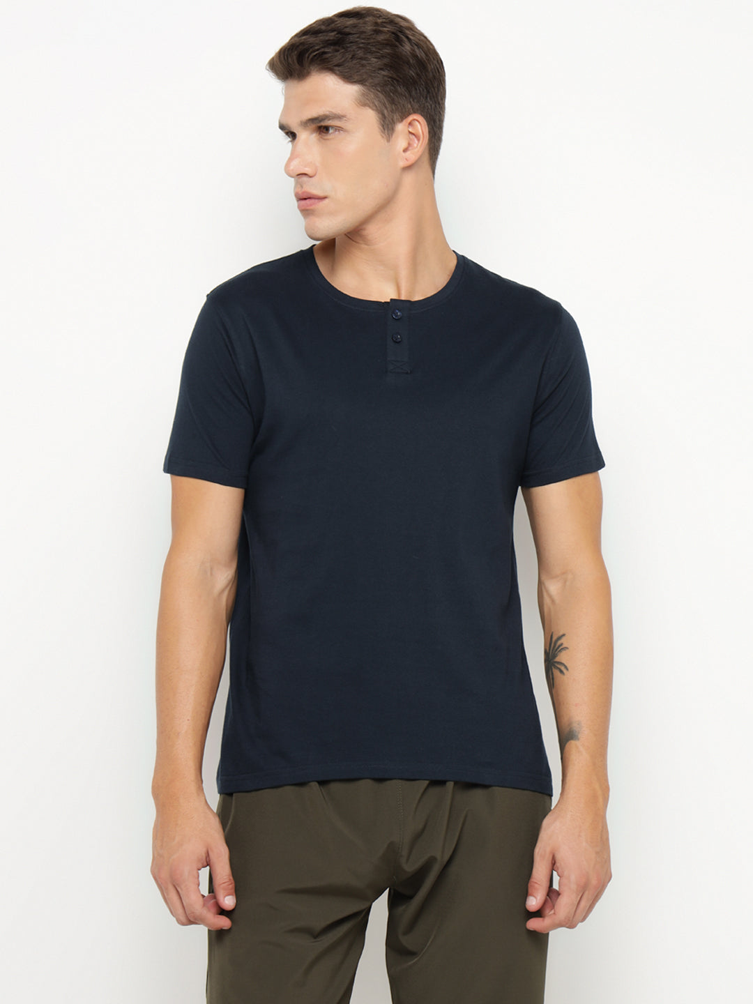 Ap'pulse Men's Short Sleeve Henley Tshirt