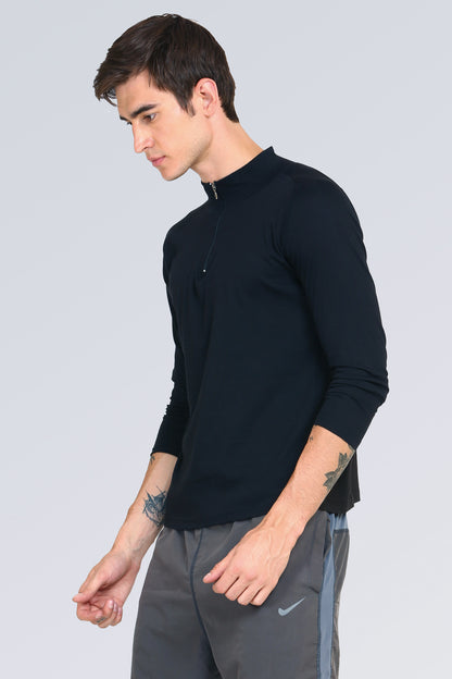 Appulse Men's 1/4 High Neck Zipper Raglan T-Shirt | Men | Premium Cotton | Activewear | Athleisure