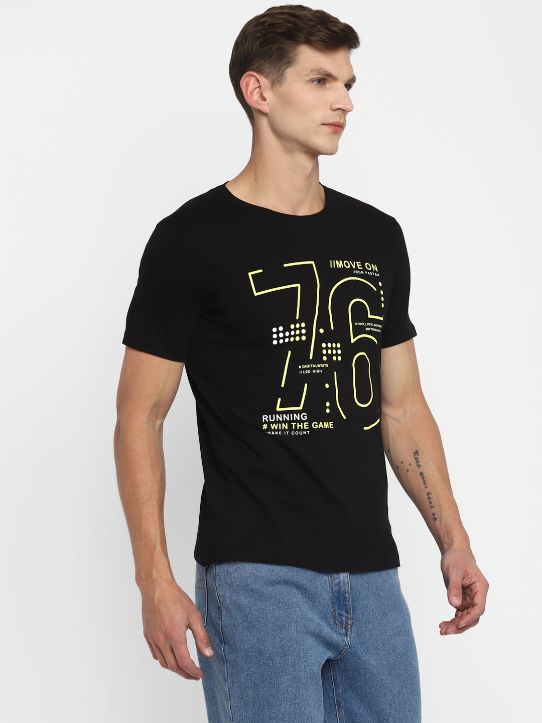 Appulse Men's Short Sleeve Round Neck Printed T-Shirt | Men | Premium Cotton | Activewear | Athleisure