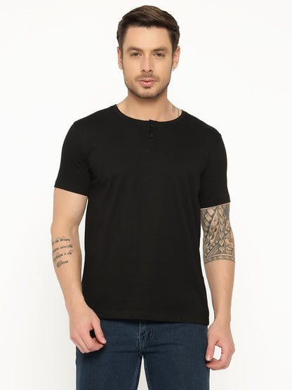 Appulse Men's Short Sleeve Henley T-Shirt | Men | Premium Cotton | Activewear | Athleisure