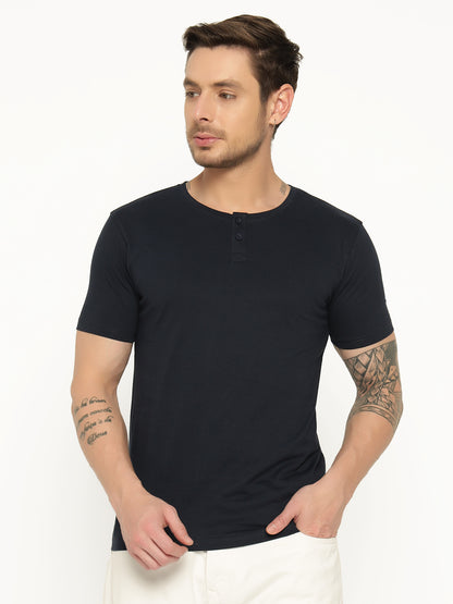 Appulse Men's Short Sleeve Henley T-Shirt | Men | Premium Cotton | Activewear | Athleisure