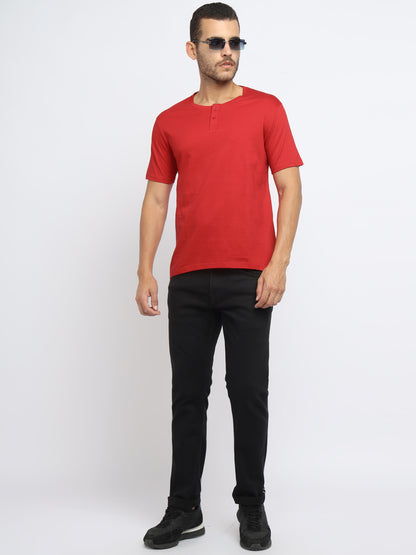 Appulse Men's Short Sleeve Henley T-Shirt | Men | Premium Cotton | Activewear | Athleisure