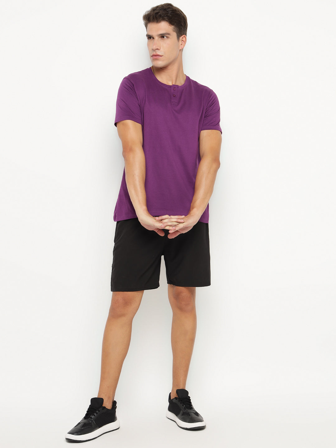 Ap'pulse Men's Short Sleeve Henley Tshirt