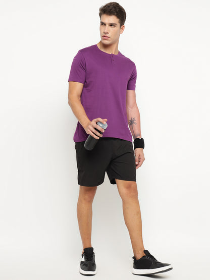 Appulse Men's Short Sleeve Henley T-Shirt | Men | Premium Cotton | Activewear | Athleisure