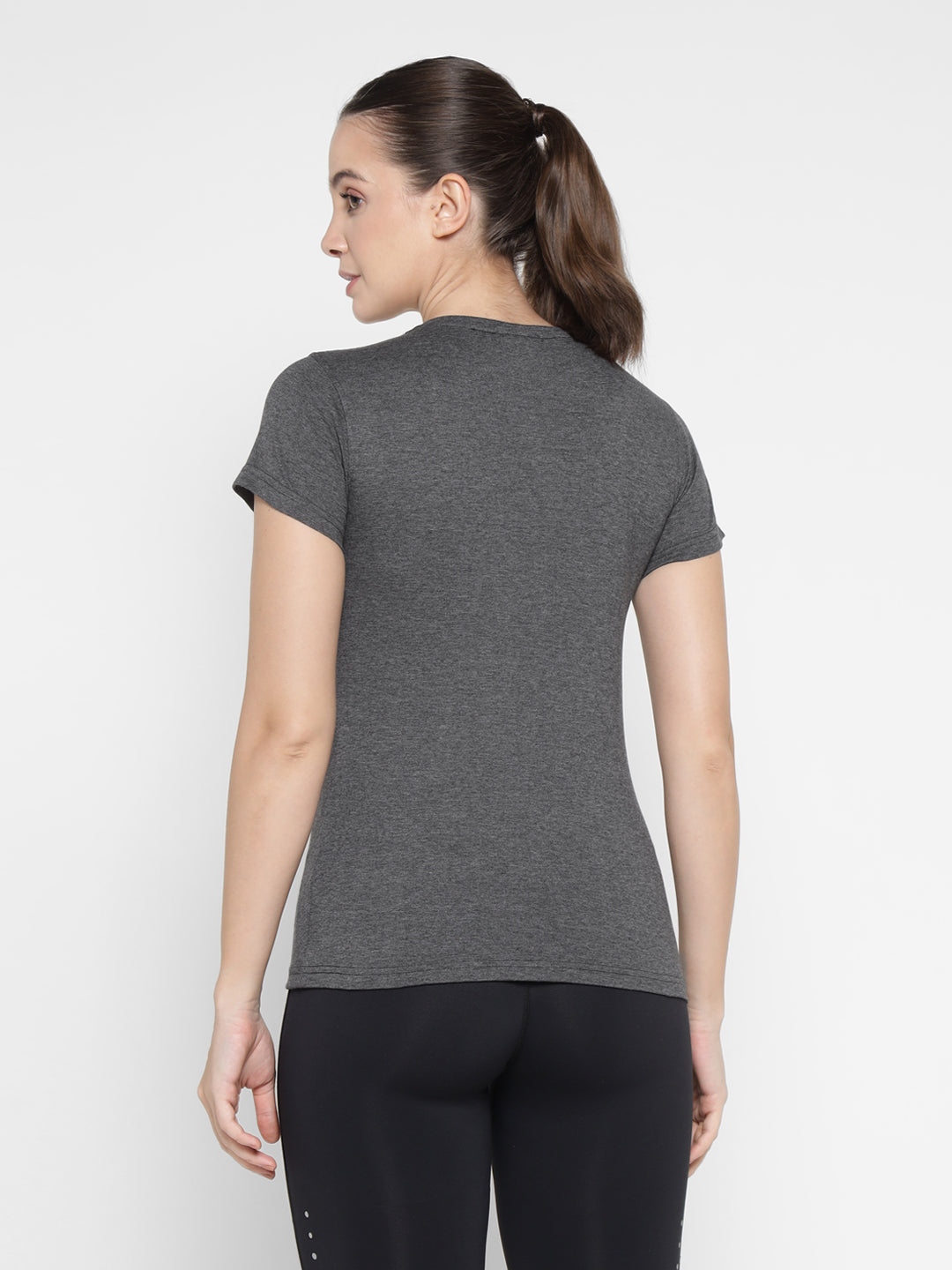 Ap'pulse Women's Short Sleeve Round Neck Zipper Tshirt