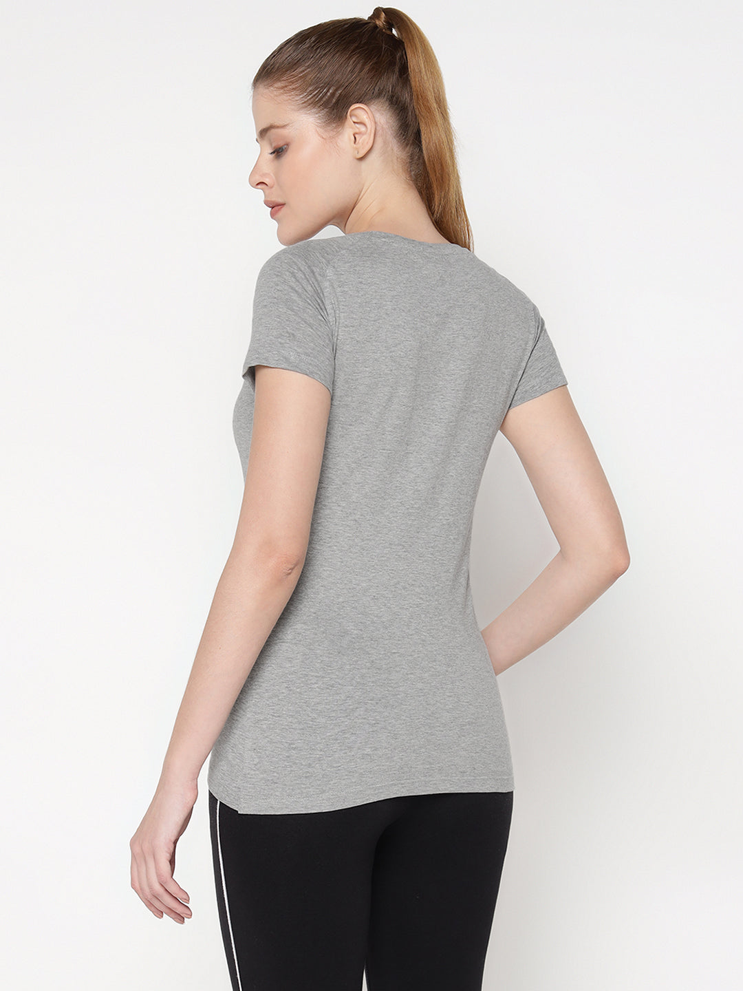 Ap'pulse Women's Short Sleeve Round Neck Bottom Cross Over Tshirt