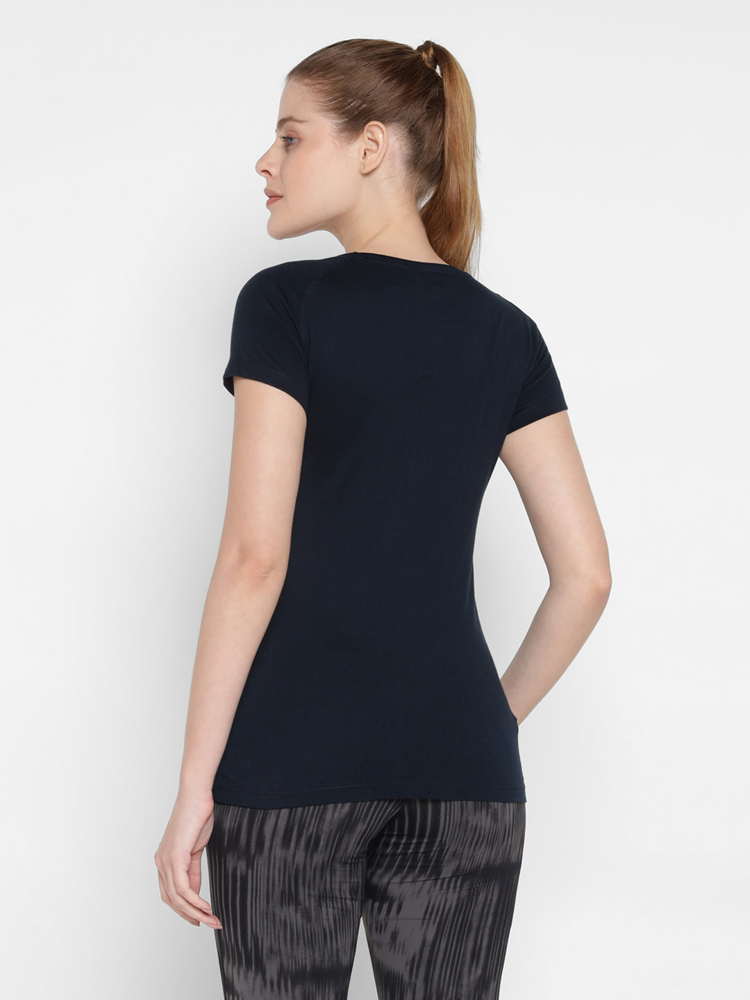 Ap'pulse Women's Short Sleeve Round Neck Bottom Cross Over Tshirt