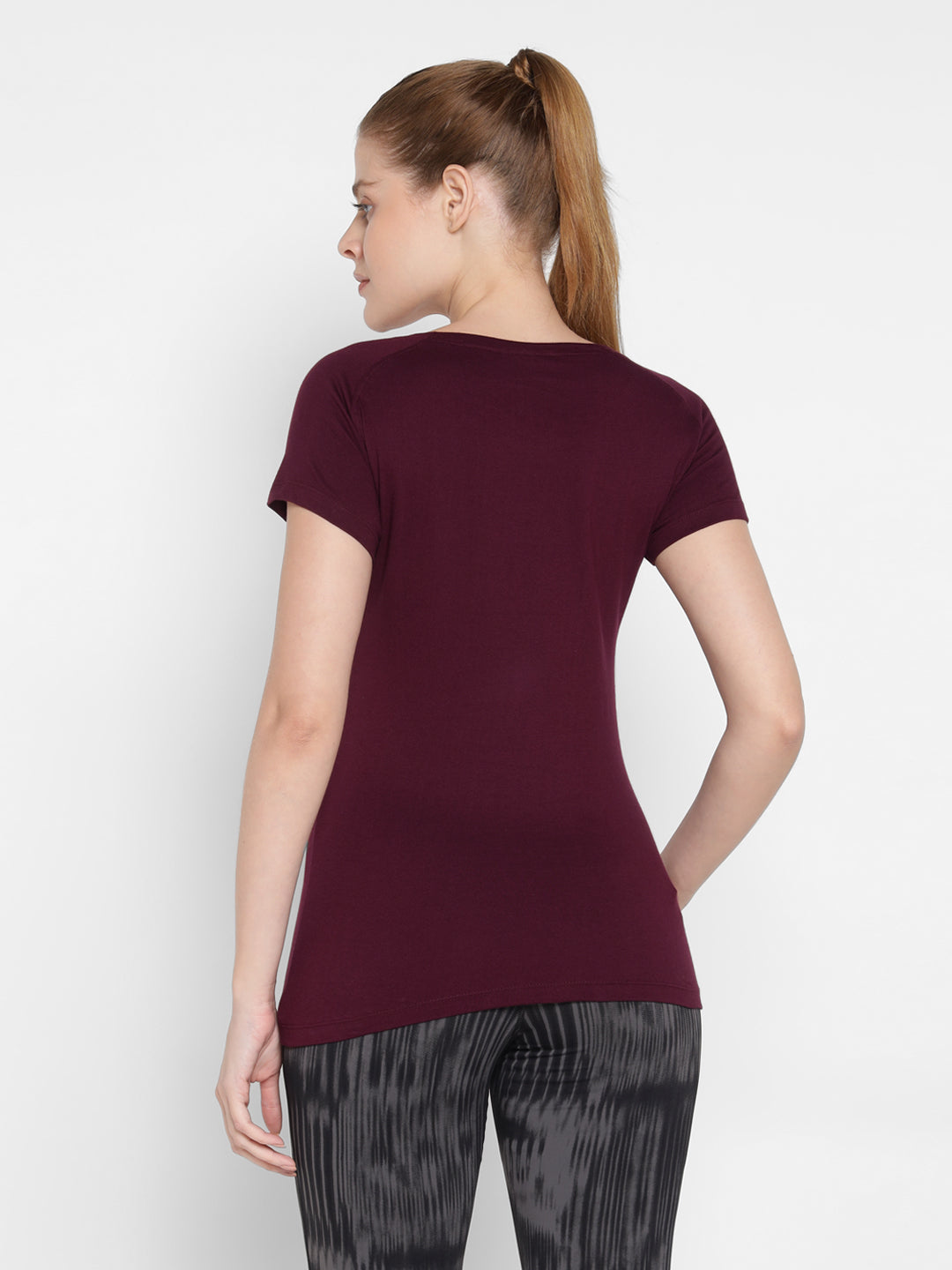 Ap'pulse Women's Short Sleeve Round Neck Bottom Cross Over Tshirt