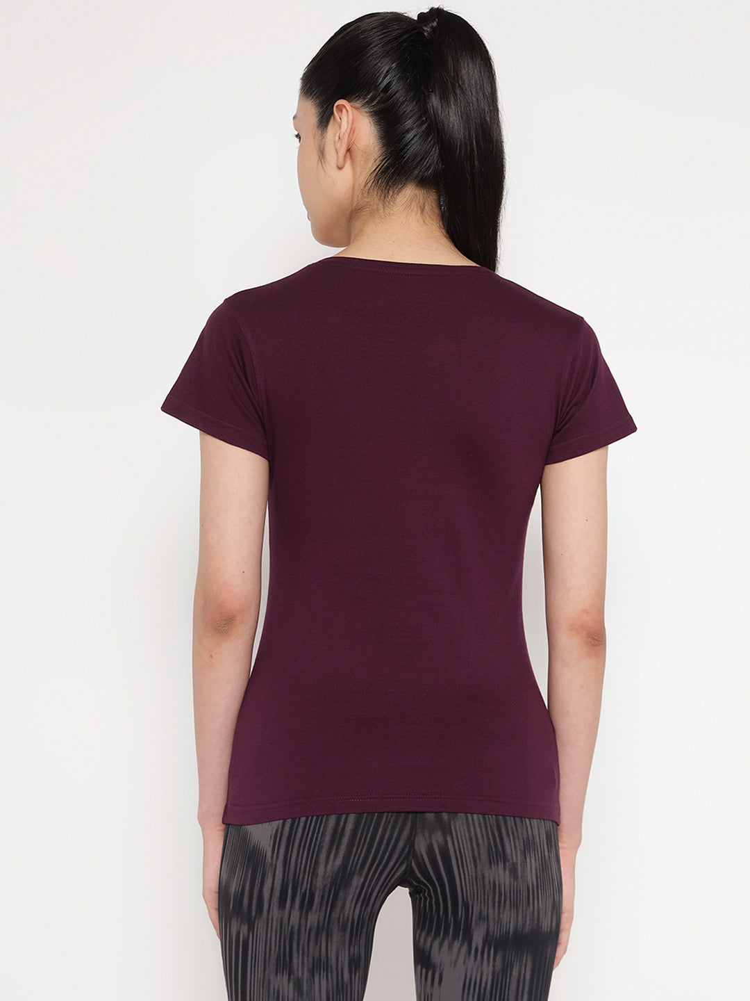 Ap'pulse Women's Short Sleeve Round Neck Shoulder Mesh Tshirt