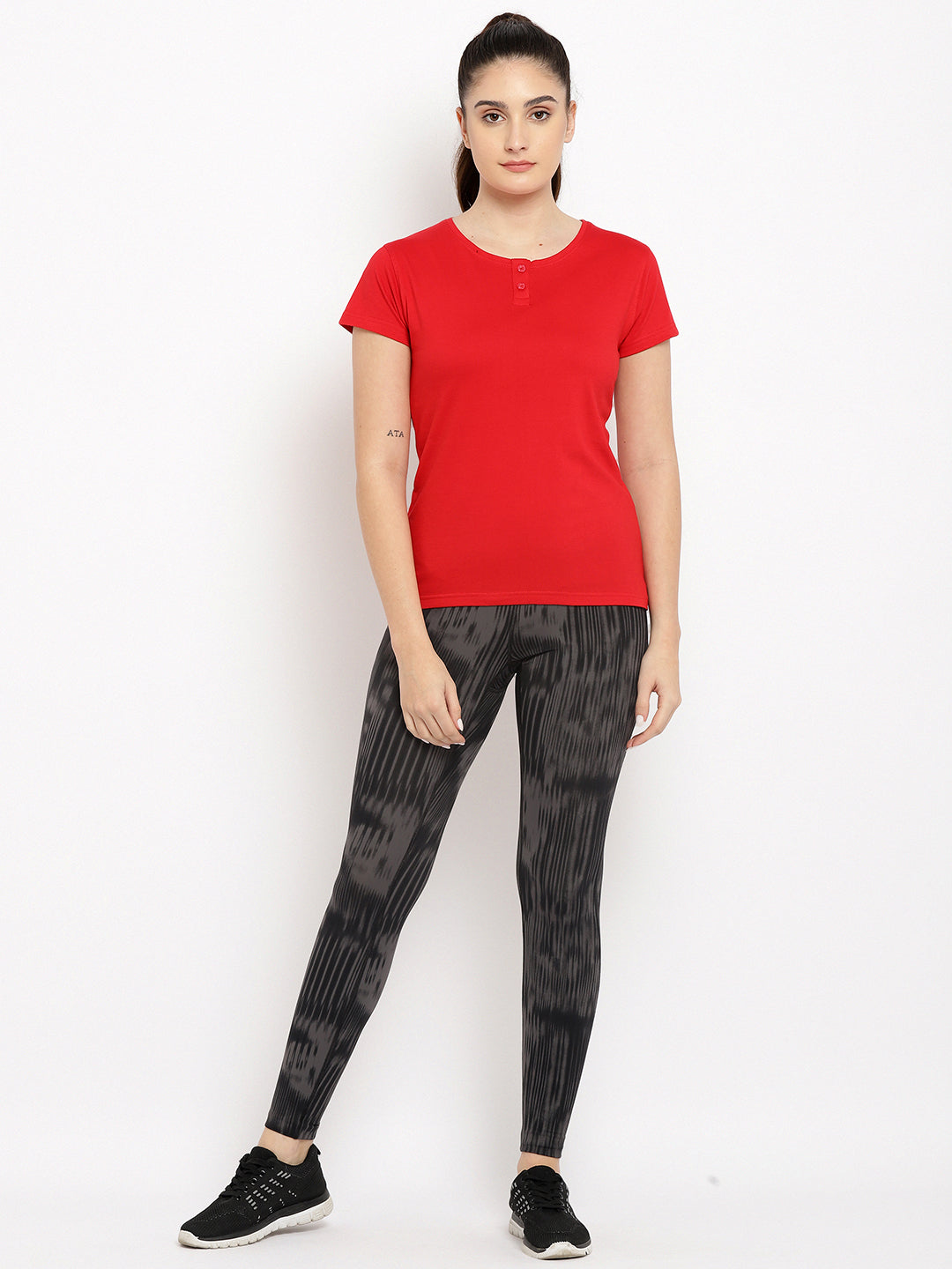 Ap'pulse Women's Short Sleeve Henley Tshirt