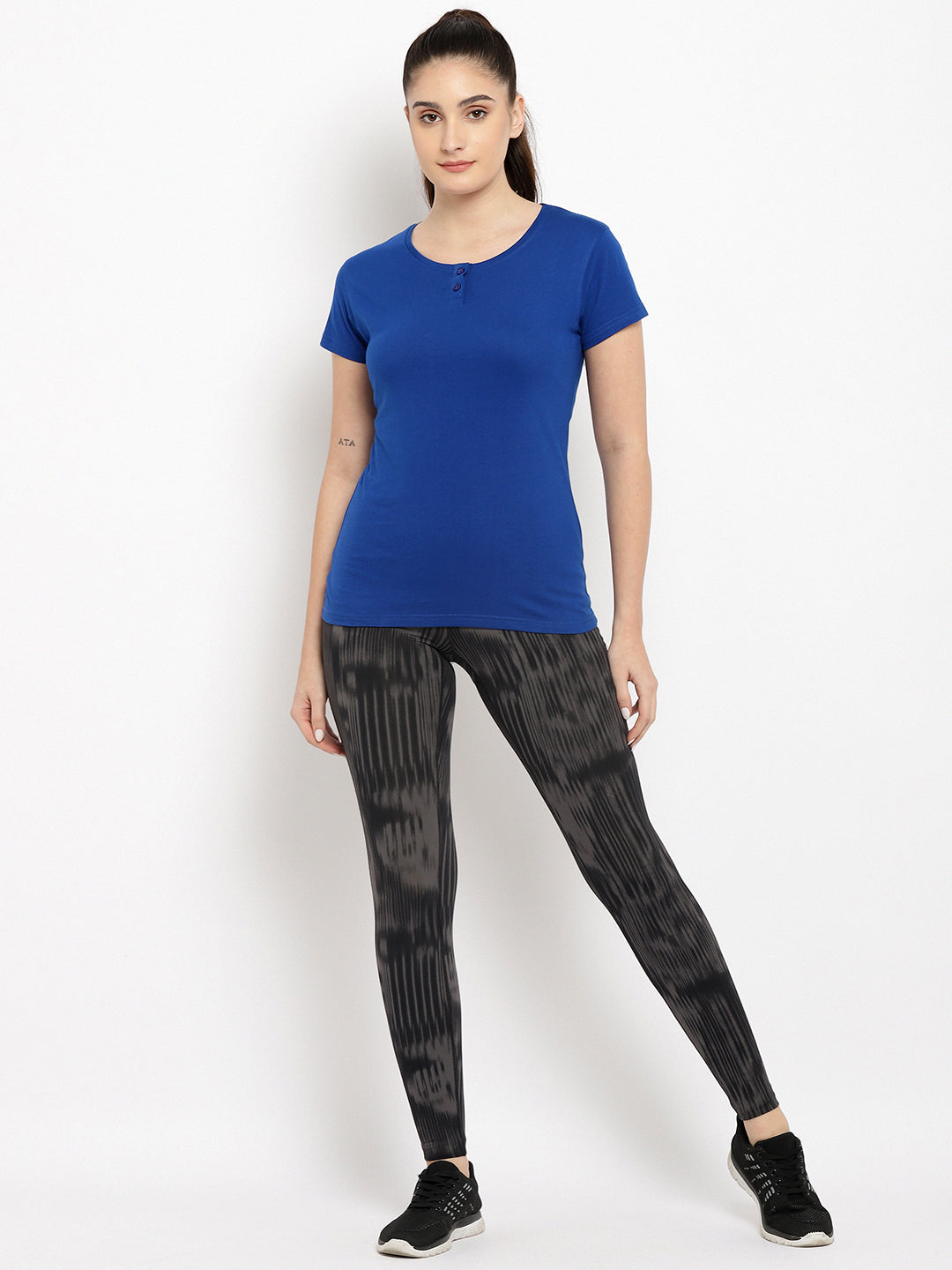 Ap'pulse Women's Short Sleeve Henley Tshirt