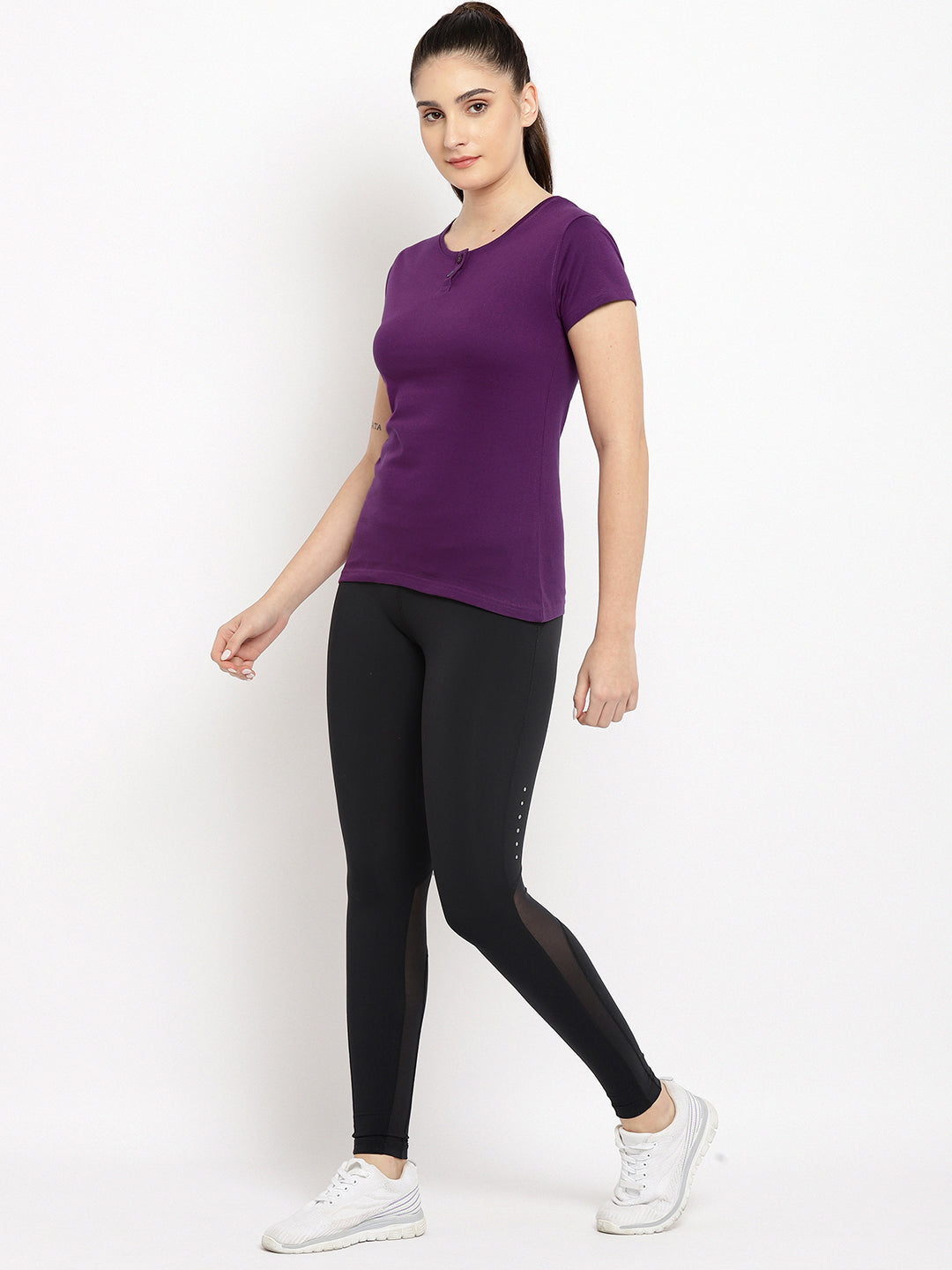 Ap'pulse Women's Short Sleeve Henley Tshirt