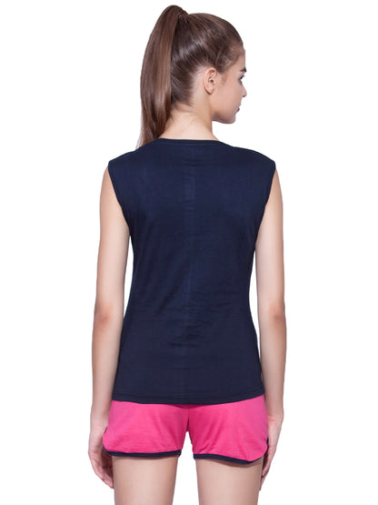 Appulse Women's Sleeveless Henley T-Shirt | Women | Premium Cotton | Activewear | Athleisure