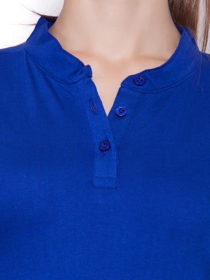 Appulse Women's Long Sleeve Mandarin Polo T-Shirt | Women | Premium Cotton | Activewear | Athleisure