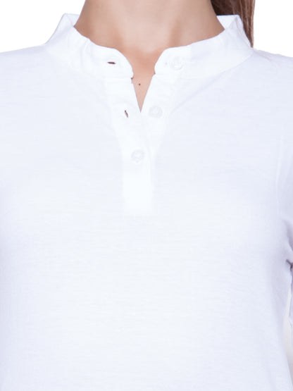 Appulse Women's Long Sleeve Mandarin Polo T-Shirt | Women | Premium Cotton | Activewear | Athleisure
