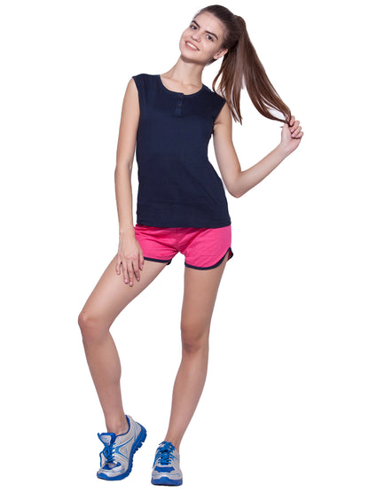 Appulse Women's Sleeveless Henley T-Shirt | Women | Premium Cotton | Activewear | Athleisure