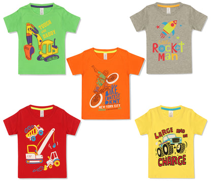 Appulse Kids T-Shirt(Boys - Pack of 5) | Kids | Premium Cotton | Activewear | Athleisure