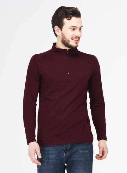 Appulse Men's 1/4 High Neck Zipper Raglan T-Shirt | Men | Premium Cotton | Activewear | Athleisure