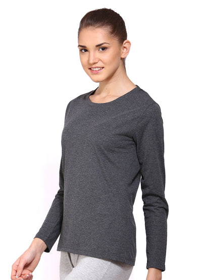 Appulse Women's Long Sleeve Round Neck T-Shirt | Women | Premium Cotton | Activewear | Athleisure
