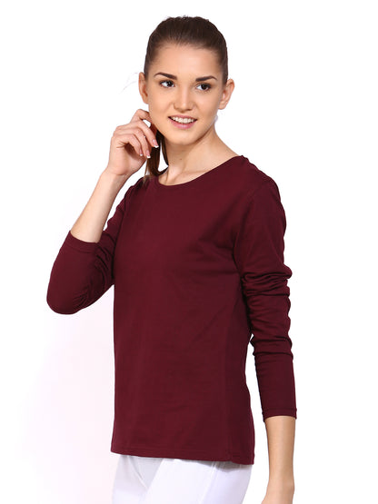 Appulse Women's Long Sleeve Round Neck T-Shirt | Women | Premium Cotton | Activewear | Athleisure