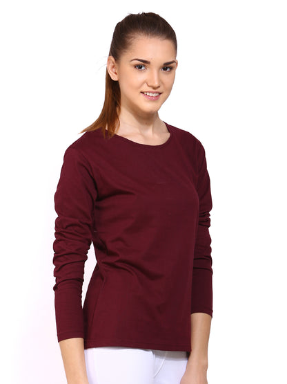 Appulse Women's Long Sleeve Round Neck T-Shirt | Women | Premium Cotton | Activewear | Athleisure