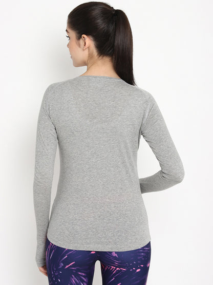 Appulse Women's Round Neck Zipper Long Sleeve T-Shirt | Women | Premium Cotton | Activewear | Athleisure