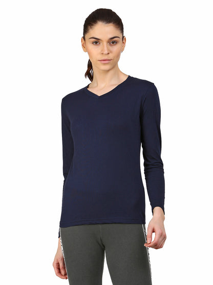 Appulse Women's Long Sleeve V neck T-Shirt | Women | Premium Cotton | Activewear | Athleisure