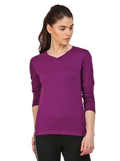 Appulse Women's Long Sleeve V neck T-Shirt | Women | Premium Cotton | Activewear | Athleisure