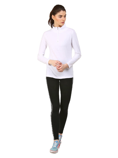 Appulse Women's 1/4 Zip High Neck Raglan T-Shirt | Women | Premium Cotton | Activewear | Athleisure