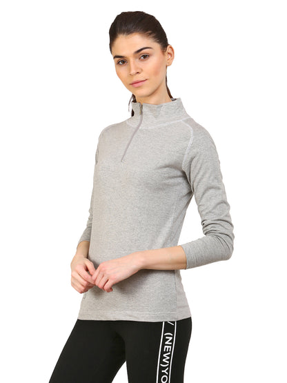 Appulse Women's 1/4 Zip High Neck Raglan T-Shirt | Women | Premium Cotton | Activewear | Athleisure