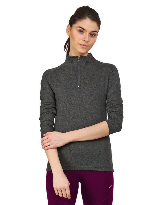 Ap'pulse Women's 1/4 Zip Hineck Raglan Tshirt