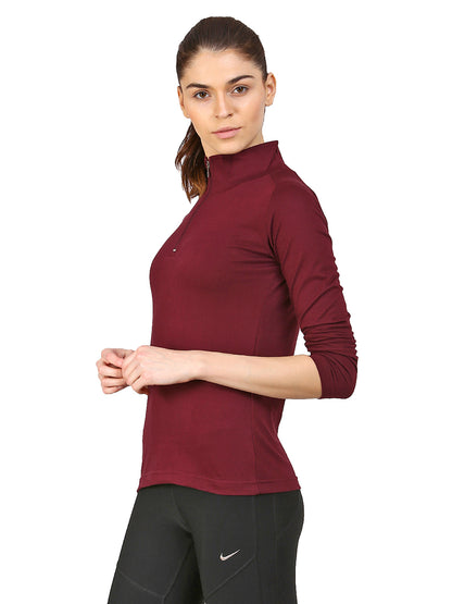 Appulse Women's 1/4 Zip High Neck Raglan T-Shirt | Women | Premium Cotton | Activewear | Athleisure