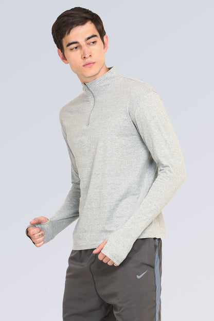 Appulse Men's 1/4 High Neck Zipper Thumb Hole T-Shirt | Men | Premium Cotton | Activewear | Athleisure
