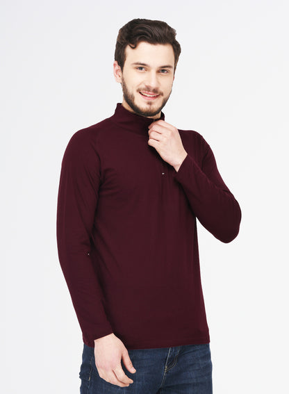 Appulse Men's 1/4 High Neck Zipper Raglan T-Shirt | Men | Premium Cotton | Activewear | Athleisure