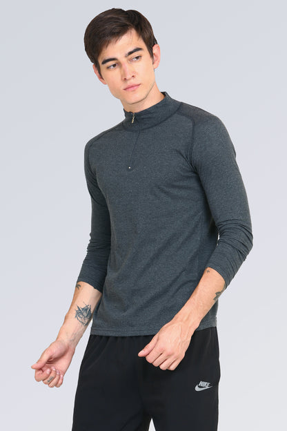 Appulse Men's 1/4 High Neck Zipper Raglan T-Shirt | Men | Premium Cotton | Activewear | Athleisure