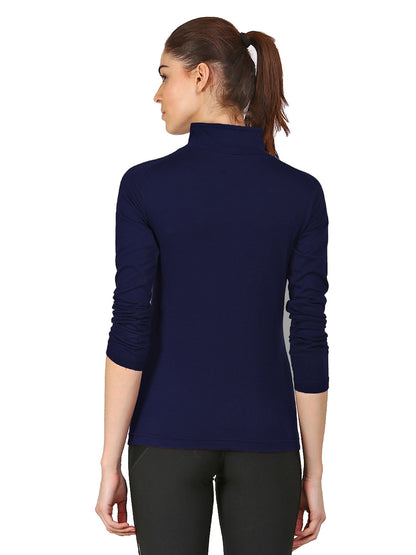 Appulse Women's 1/4 Zip High Neck Raglan T-Shirt | Women | Premium Cotton | Activewear | Athleisure