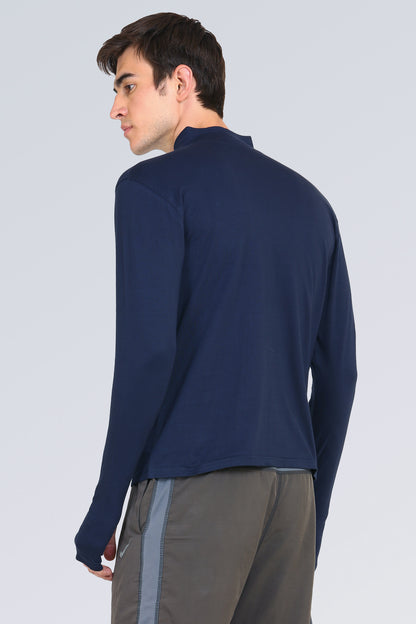 Appulse Men's 1/4 High Neck Zipper Thumb Hole T-Shirt | Men | Premium Cotton | Activewear | Athleisure
