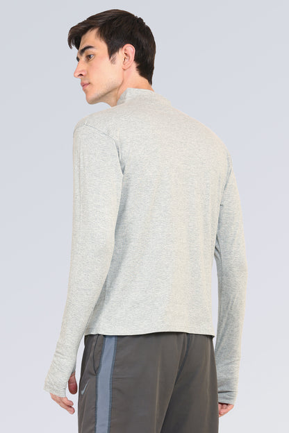 Appulse Men's 1/4 High Neck Zipper Thumb Hole T-Shirt | Men | Premium Cotton | Activewear | Athleisure