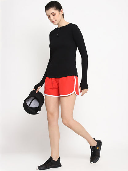 Appulse Women's Round Neck Zipper Long Sleeve T-Shirt | Women | Premium Cotton | Activewear | Athleisure
