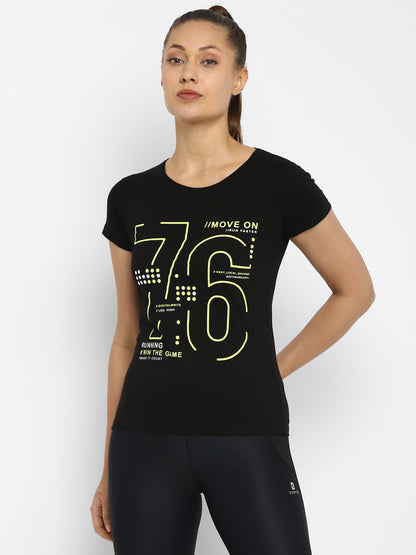 Appulse Women's Printed Sport T-Shirt | Women | Premium Cotton | Activewear | Athleisure