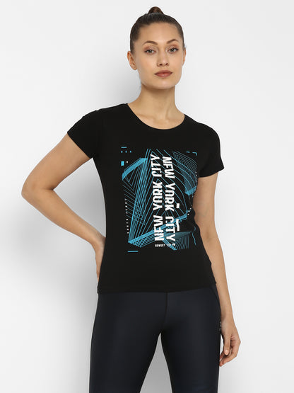 Appulse Women's Printed Sport T-Shirt | Women | Premium Cotton | Activewear | Athleisure