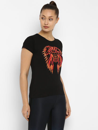Appulse Women's Printed Sport T-Shirt | Women | Premium Cotton | Activewear | Athleisure