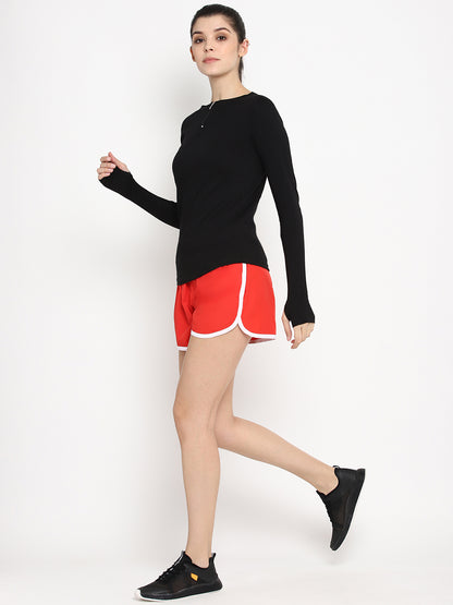 Appulse Women's Round Neck Zipper Long Sleeve T-Shirt | Women | Premium Cotton | Activewear | Athleisure