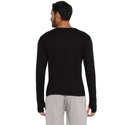 Appulse Men's Printed Long Sleeve Thumb Hole Round Neck T-Shirt | Men | Premium Cotton | Activewear | Athleisure