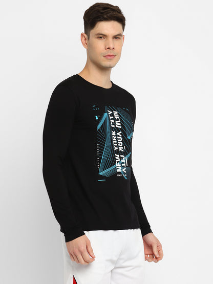 Appulse Men's Round Neck Long Sleeve Printed T-Shirt | Men | Premium Cotton | Activewear | Athleisure