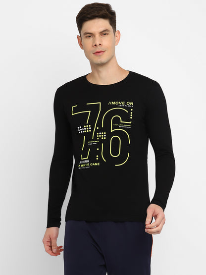 Appulse Men's Round Neck Long Sleeve Printed T-Shirt | Men | Premium Cotton | Activewear | Athleisure